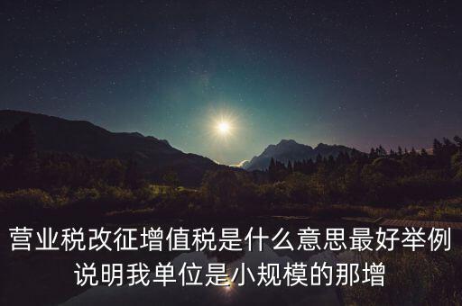 什么是改征增值稅，營業(yè)稅改征增值稅是什么意思最好舉例說明我單位是小規(guī)模的那增