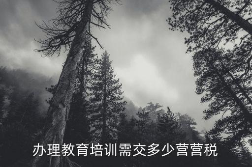 辦理教育培訓需交多少營營稅