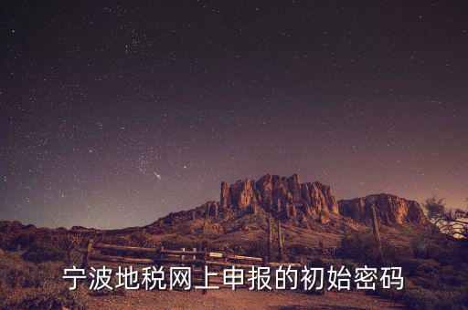 寧波地稅網(wǎng)頁版改密碼是什么，寧波地稅網(wǎng)上申報的初始密碼
