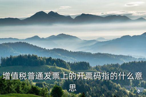 什么是發(fā)票稅控碼，增值稅普通發(fā)票上的開票碼指的什么意思