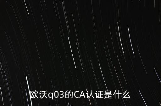 ca認(rèn)證密碼是什么意思，歐沃q03的CA認(rèn)證是什么
