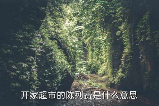 什么是陳列費，開家超市的陳列費是什么意思