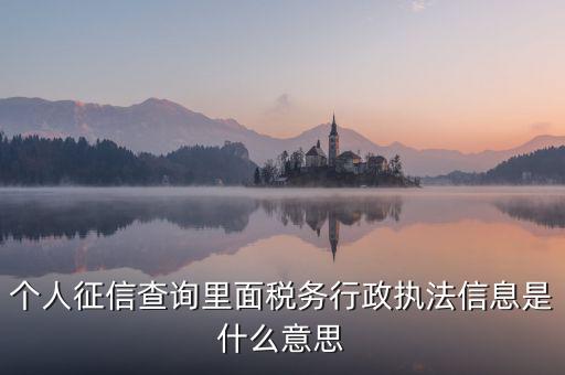 稅務負面清單指什么，個人征信查詢里面稅務行政執(zhí)法信息是什么意思
