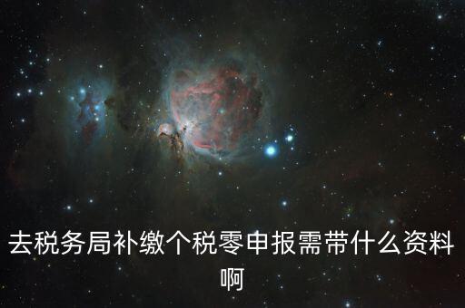 個(gè)稅補(bǔ)交帶什么資料，去稅務(wù)局補(bǔ)繳個(gè)稅零申報(bào)需帶什么資料啊