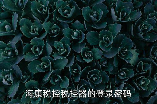 稅控盤 密碼是什么，海康稅控稅控器的登錄密碼