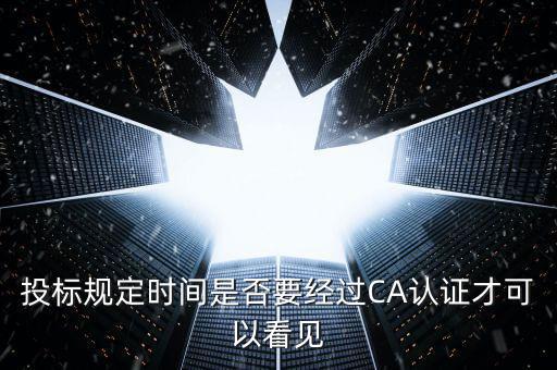 什么情況下需要ca證書，投標(biāo)規(guī)定時(shí)間是否要經(jīng)過CA認(rèn)證才可以看見