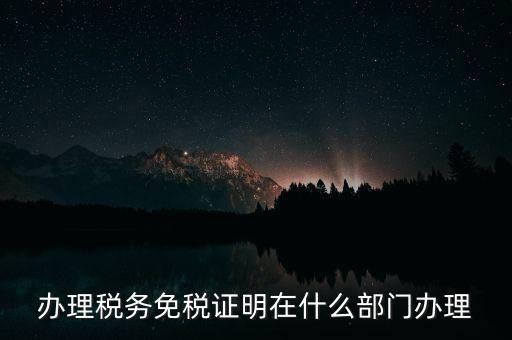 辦理稅務免稅證明在什么部門辦理