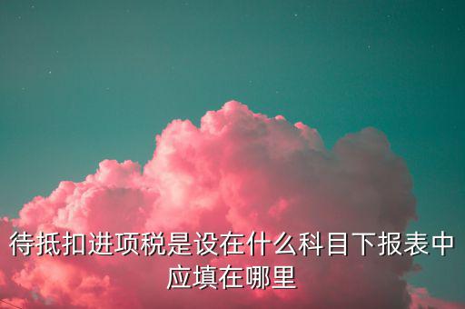 待抵扣進(jìn)項(xiàng)稅入的是什么，待抵扣進(jìn)項(xiàng)稅是設(shè)在什么科目下報(bào)表中應(yīng)填在哪里