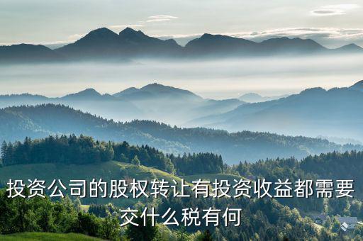 投資公司都要納什么稅，外商投資企業(yè)以設備投資需要交什么稅