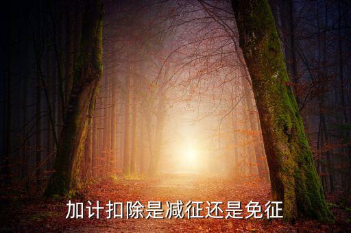 什么叫做加計扣除，加計扣除是減征還是免征