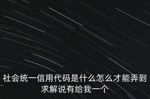 統(tǒng)一社會信用代碼指什么意思，深圳碼統(tǒng)一社會信用代碼是什么
