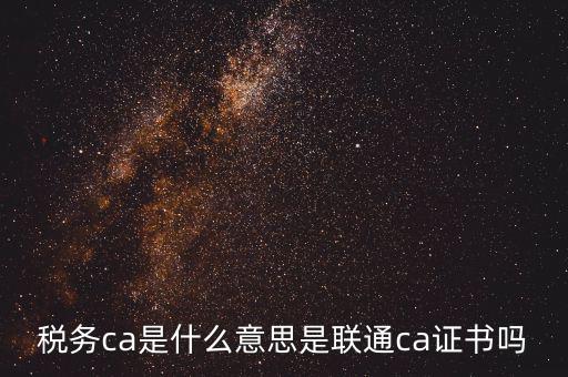 青島國稅ca證書是什么意思，什么事CA證書