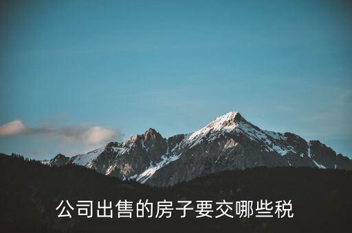 公司出售房產(chǎn)交什么稅費(fèi)，公司出售的房子要交哪些稅