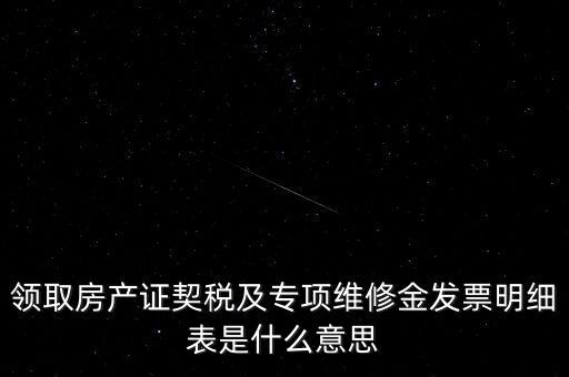 發(fā)票明細(xì)表是什么，領(lǐng)取房產(chǎn)證契稅及專項(xiàng)維修金發(fā)票明細(xì)表是什么意思