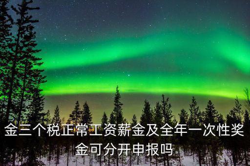 金三個稅是什么，金三個稅正常工資薪金及全年一次性獎金可分開申報嗎