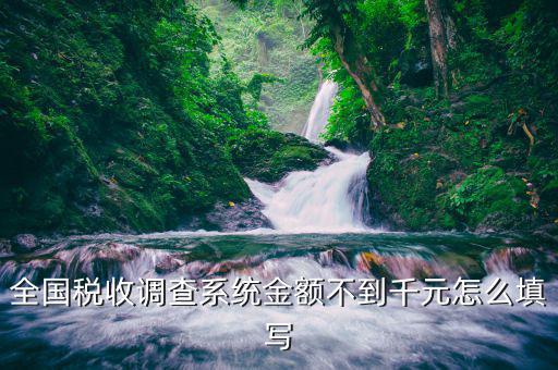 為什么全國稅收調(diào)查千元，全國稅收調(diào)查及重點(diǎn)稅源