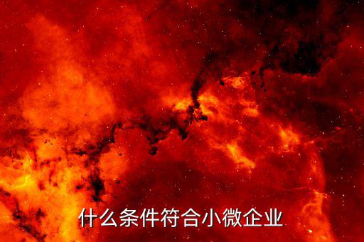 什么條件才符合小微企業(yè)，什么條件符合小微企業(yè)