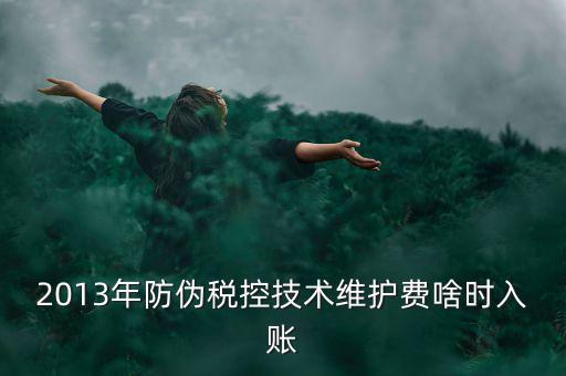 稅控維護費什么時候交，2013年防偽稅控技術(shù)維護費啥時入賬