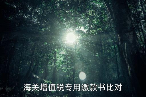 海關(guān)進口增值稅專用繳款書如何比對，海關(guān)增值稅專用繳款書比對