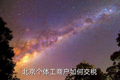 北京個體如何報稅，北京個體戶怎么交稅