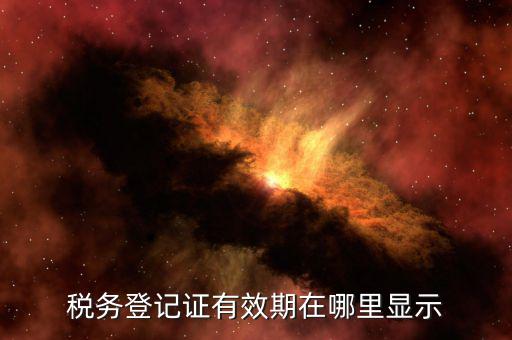 稅務登記證有效期在哪里顯示