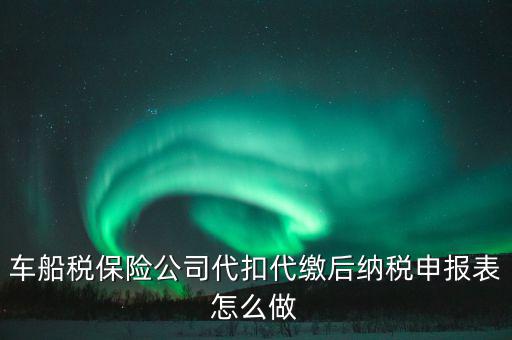 車船稅申報(bào)表如何填寫，車船稅保險(xiǎn)公司代扣代繳后納稅申報(bào)表怎么做