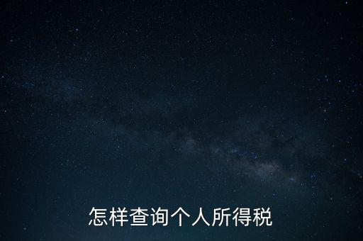 如何查詢自己交稅，個(gè)人繳稅記錄怎么查詢
