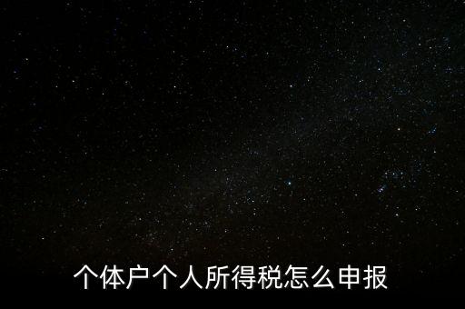 如何注冊個人所得稅報稅，個體戶個人所得稅怎么申報
