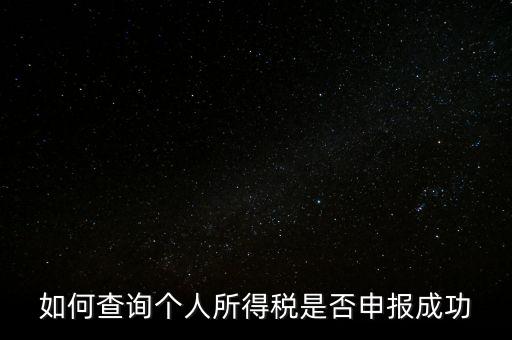 納稅申報如何查詢是否繳款成功，如何查詢個人所得稅是否申報成功