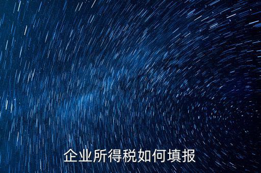 企業(yè)所得稅如何填報(bào)，企業(yè)所得稅申報(bào)表怎么填