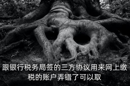 如何撤銷國稅三方協(xié)議，跟銀行稅務局簽的三方協(xié)議用來網(wǎng)上繳稅的賬戶弄錯了可以取