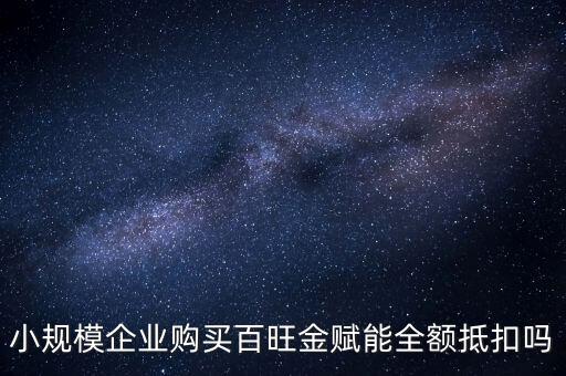 百旺年費如何全額抵減，小規(guī)模企業(yè)購買百旺金賦能全額抵扣嗎