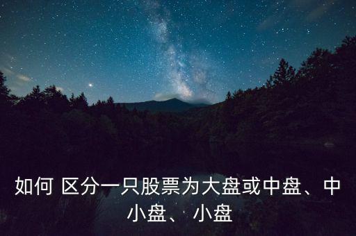 如何 區(qū)分一只股票為大盤或中盤、中 小盤、 小盤