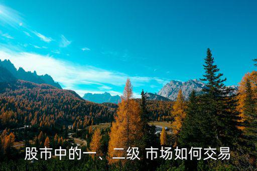 股市中的一、二級(jí) 市場(chǎng)如何交易