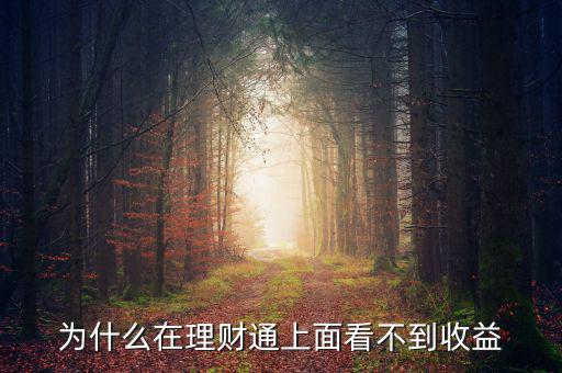 投資60元理財通為什么沒收益，為什么在理財通上面看不到收益