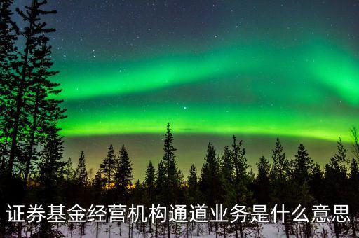 資金通道是什么業(yè)務(wù)，證券基金經(jīng)營(yíng)機(jī)構(gòu)通道業(yè)務(wù)是什么意思