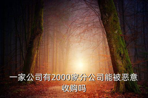 初靈信息為什么要并購(gòu)，一家公司有2000家分公司能被惡意收購(gòu)嗎