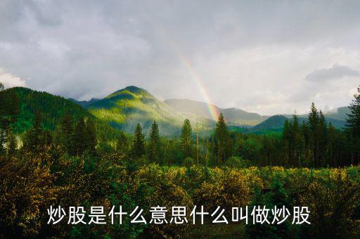 炒股票是什么意思，炒股是什么意思