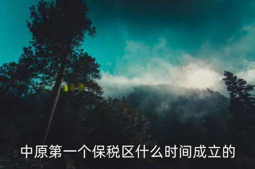 新泰保稅區(qū)什么時間投建，中原第一個保稅區(qū)什么時間成立的