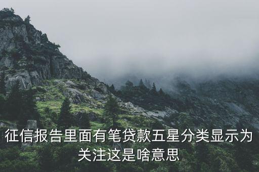 什么叫信用關注，征信報告里面有筆貸款五星分類顯示為關注這是啥意思