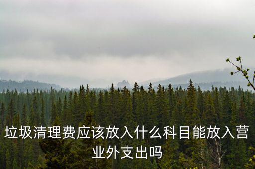 垃圾清理費入什么科目，垃圾處理費財務記哪個科目