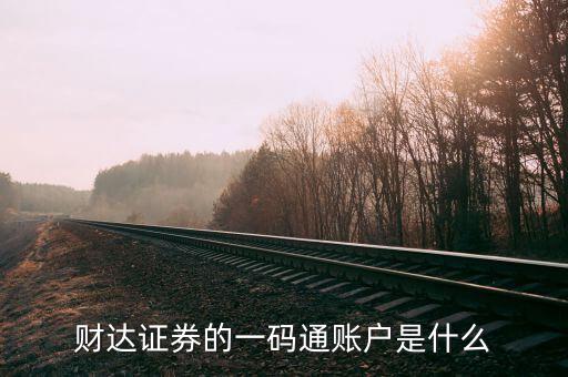 財(cái)達(dá)證券的一碼通賬戶(hù)是什么