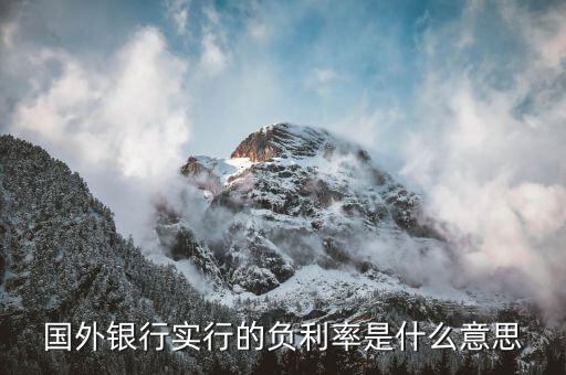 瑞士央行存款利率為什么為負，為什么瑞士的是負利率