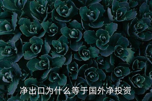 國(guó)外凈投資是什么，凈出口為什么等于國(guó)外凈投資