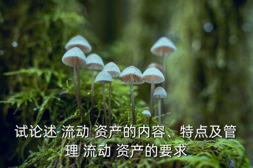流動(dòng)資產(chǎn)過多怎么辦,三、流動(dòng)資產(chǎn)1的特點(diǎn)及管理要求