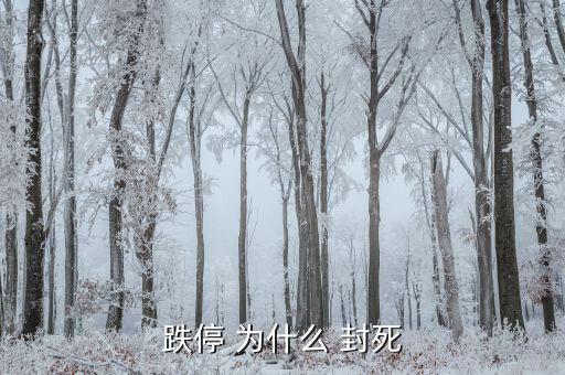 為什么跌停不封死，跌停 為什么 封死