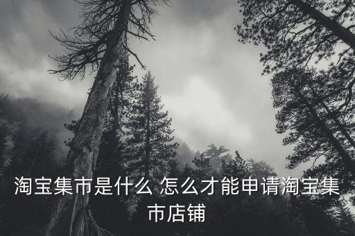 淘寶集市店鋪是什么，淘寶集市店是什么