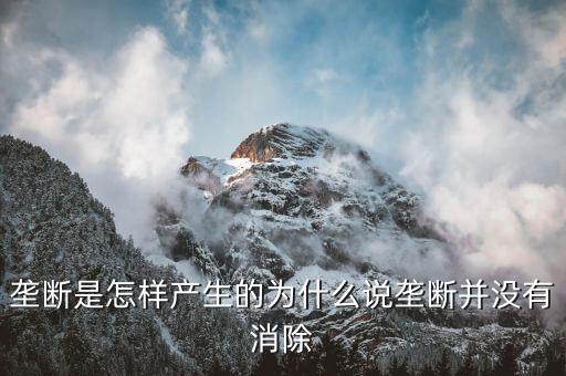 什么是壟斷，壟斷是怎樣產生的為什么說壟斷并沒有消除