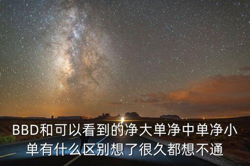 凈大單凈中單是什么，BBD和可以看到的凈大單凈中單凈小單有什么區(qū)別想了很久都想不通