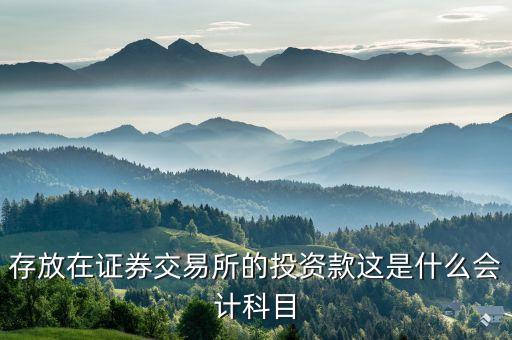 證券投資屬于什么會(huì)計(jì)科目，存放在證券交易所的投資款這是什么會(huì)計(jì)科目